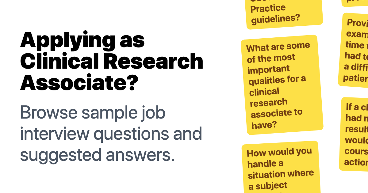 clinical research associate interview questions and answers pdf